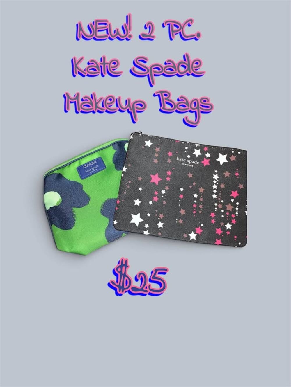 New! 2 PC. Kate Spade Makeup Bags
